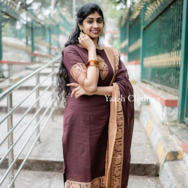 CHETTINAD SOFT SILK BROWN COLOR SALWAR Soft, Breathable & Stylish Ethnic Wear